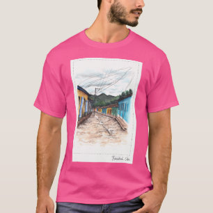 Hand Painted Cuban Street Long T-Shirt