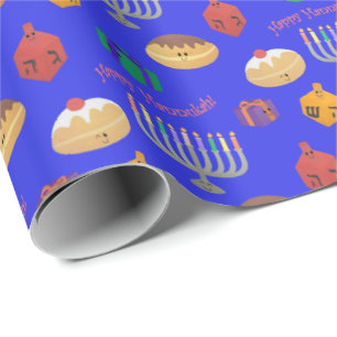 Hand painted, cute Hannukah patterned Wrapping Pap Wrapping Paper