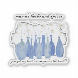 Hand Painted Daisy Rosemary Jar Bottle