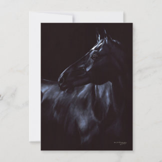 Hand-painted elegant black horse invitation
