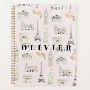 Hand painted Europe landmarks  Planner