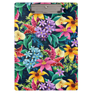 Hand Painted Exotic Floral Pattern-23001 Clipboard