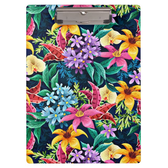 Hand Painted Exotic Floral Pattern-23001 Clipboard (Front)