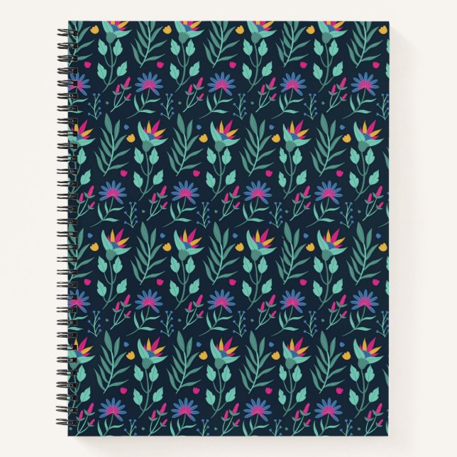Hand Painted Exotic Floral Pattern-23206 Notebook (Front)