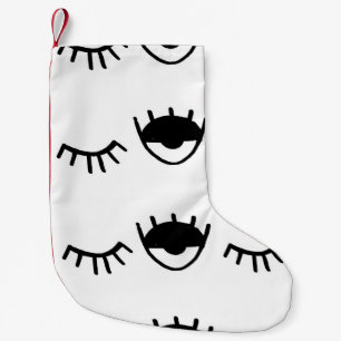 Hand Painted Eyes Ink Pattern Small Christmas Stocking