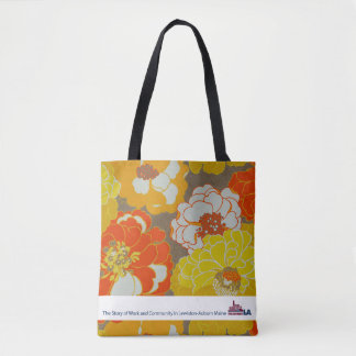 Hand Painted Floral Design Museum LA Tote Bag