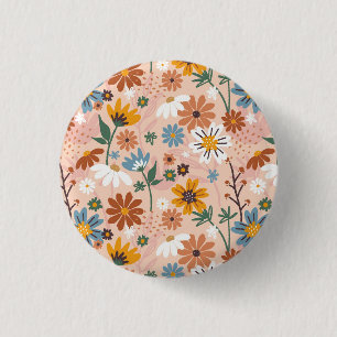 Hand Painted Floral Pattern-23136 3 Cm Round Badge
