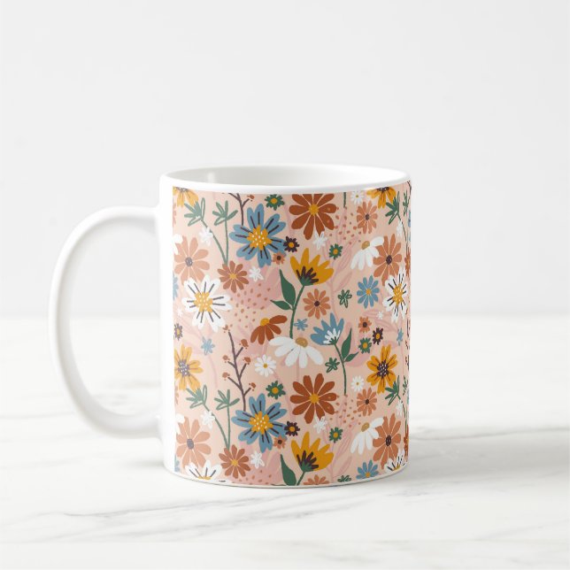 Hand Painted Floral Pattern-23136 Coffee Mug (Left)