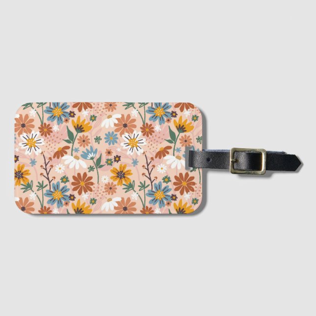 Hand Painted Floral Pattern-23136 Luggage Tag (Front Horizontal)