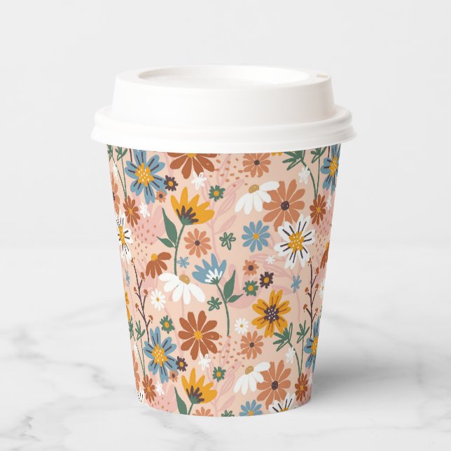Hand Painted Floral Pattern-23136 Paper Cups (Front)