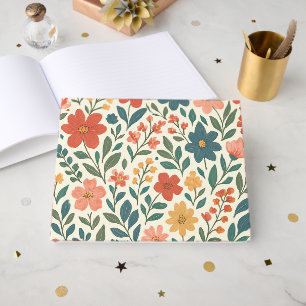 Hand-Painted Floral Pattern – Colourful Botanical Guest Book