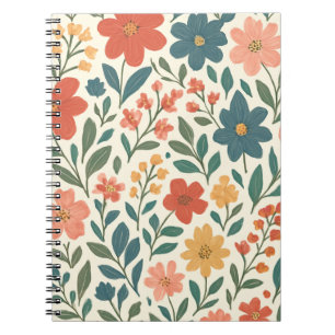 Hand-Painted Floral Pattern – Colourful Botanical  Notebook