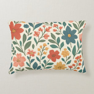Hand-Painted Floral Pattern – Modern Botanical Decorative Cushion