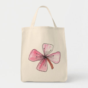 hand painted floral tote bag
