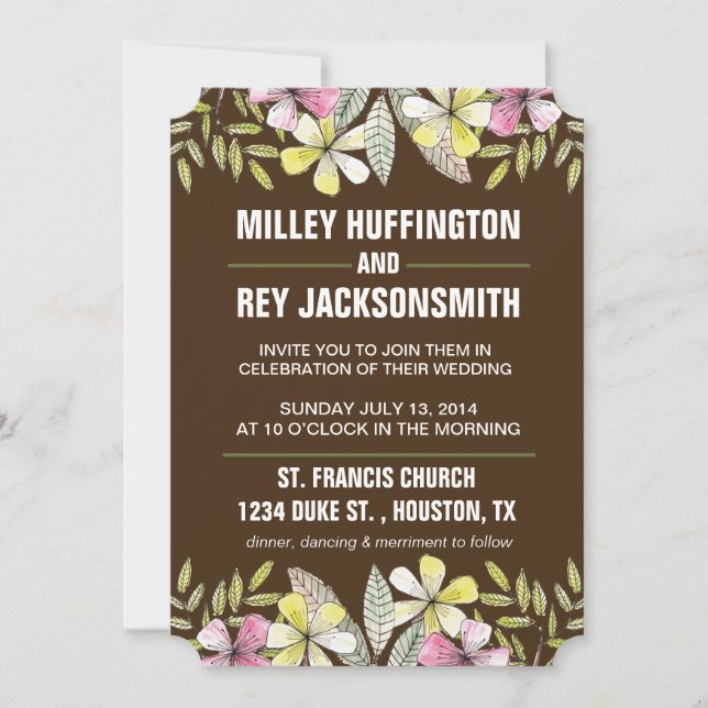 hand painted flowers invitation (Front)