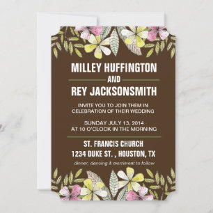 hand painted flowers invitation