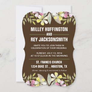 hand painted flowers invitation