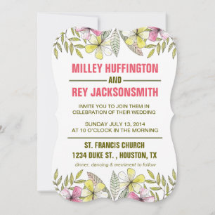 hand painted flowers invitation