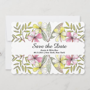 hand painted flowers save the date