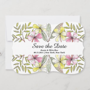 hand painted flowers save the date