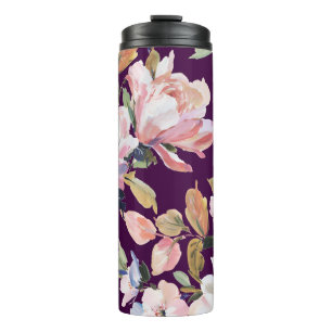 Hand-painted flowersflower,floral,watercolor,art,v thermal tumbler