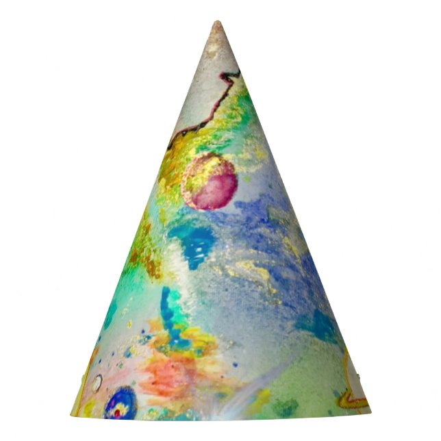 Hand Painted Galaxy Party Hat (Front)