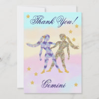 Hand-Painted Gemini Birthday Thank You