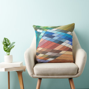 Hand Painted Geometric Abstract Pattern Cushion