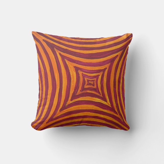 Hand-Painted Geometric Pattern Cushion (Front)