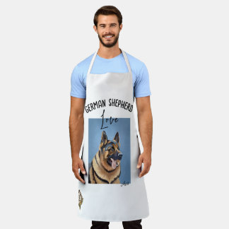 Hand-Painted German Shepherd Print Basic Apron
