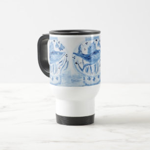 Hand Painted Ginger Jar Mug Travel Mug