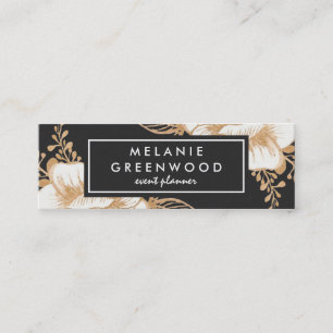 Hand Painted Gold Painted Flowers Business Card
