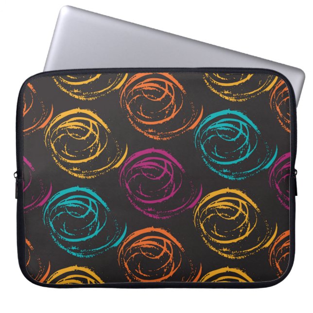 Hand painted grange texture. Ink geometric element Laptop Sleeve (Front)