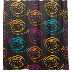 Hand painted grange texture. Ink geometric element Shower Curtain