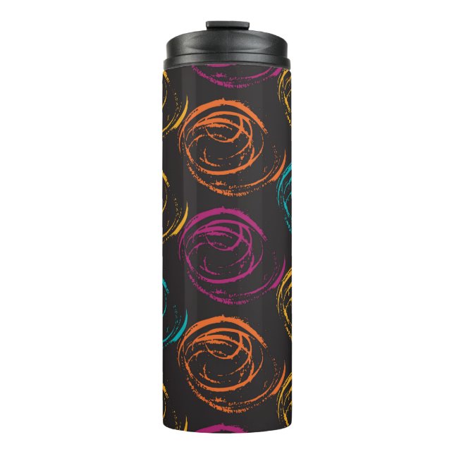 Hand painted grange texture. Ink geometric element Thermal Tumbler (Front)