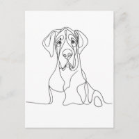 Hand Painted Great Dane Line Art 