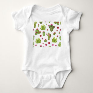 Hand Painted Green Cactus Pattern Baby Bodysuit