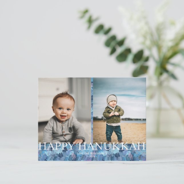 Hand Painted Hanukkah Card (Standing Front)