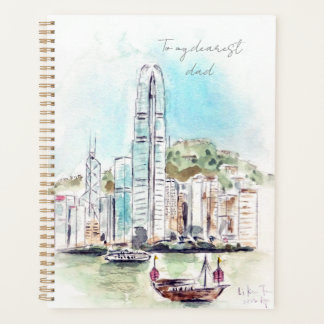 hand painted Hong Kong Victoria Harbour 2 Planner