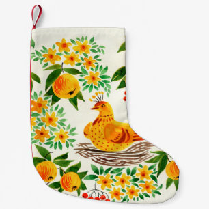 hand painted illustration: Turtledove Small Christmas Stocking