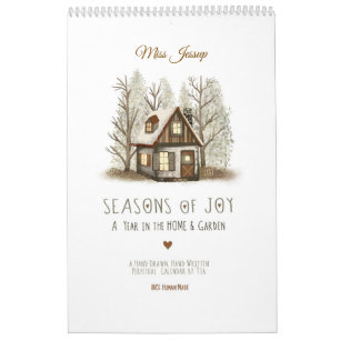 Hand-Painted Illustrations & Cozy Monthly Poems  Calendar