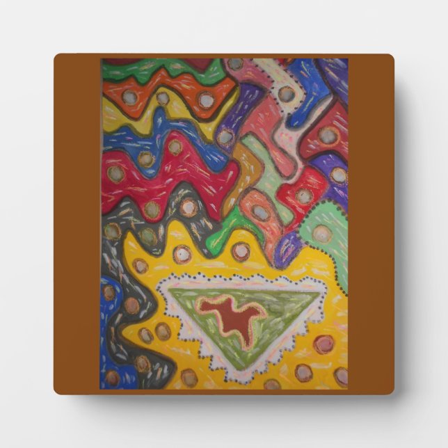 Hand painted  impression African aboriginal type Plaque (Front)