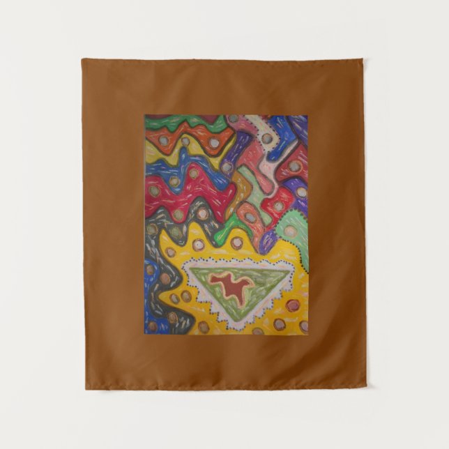 Hand painted  impression African aboriginal type Tapestry (Front)