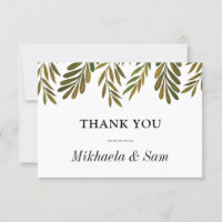 Hand painted leaves Thank You Card