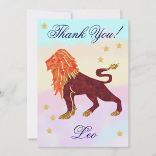 Hand-Painted Leo Birthday Thank You