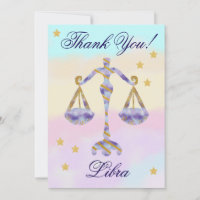 Hand-Painted Libra Birthday Thank You