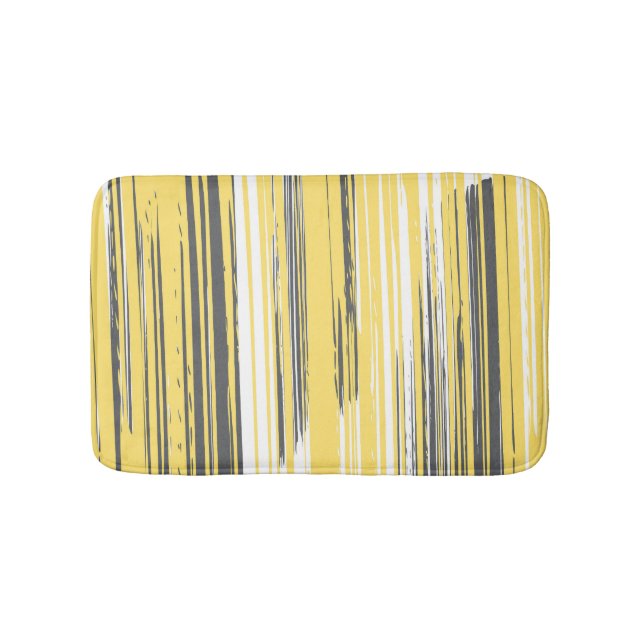 Hand painted lines - yellow bath mat (Front)