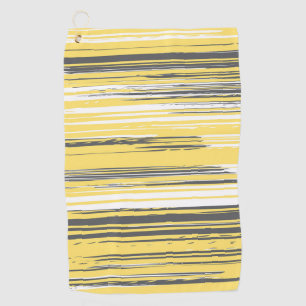 Hand painted lines - yellow golf towel