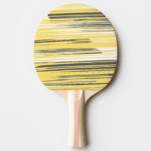 Hand painted lines - yellow ping pong paddle