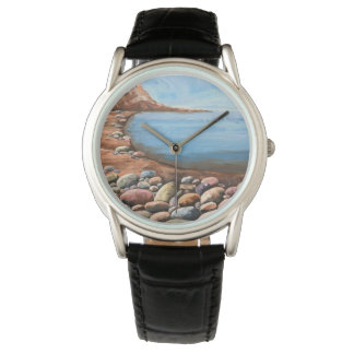 Hand Painted Maritime Scene Brown Watch